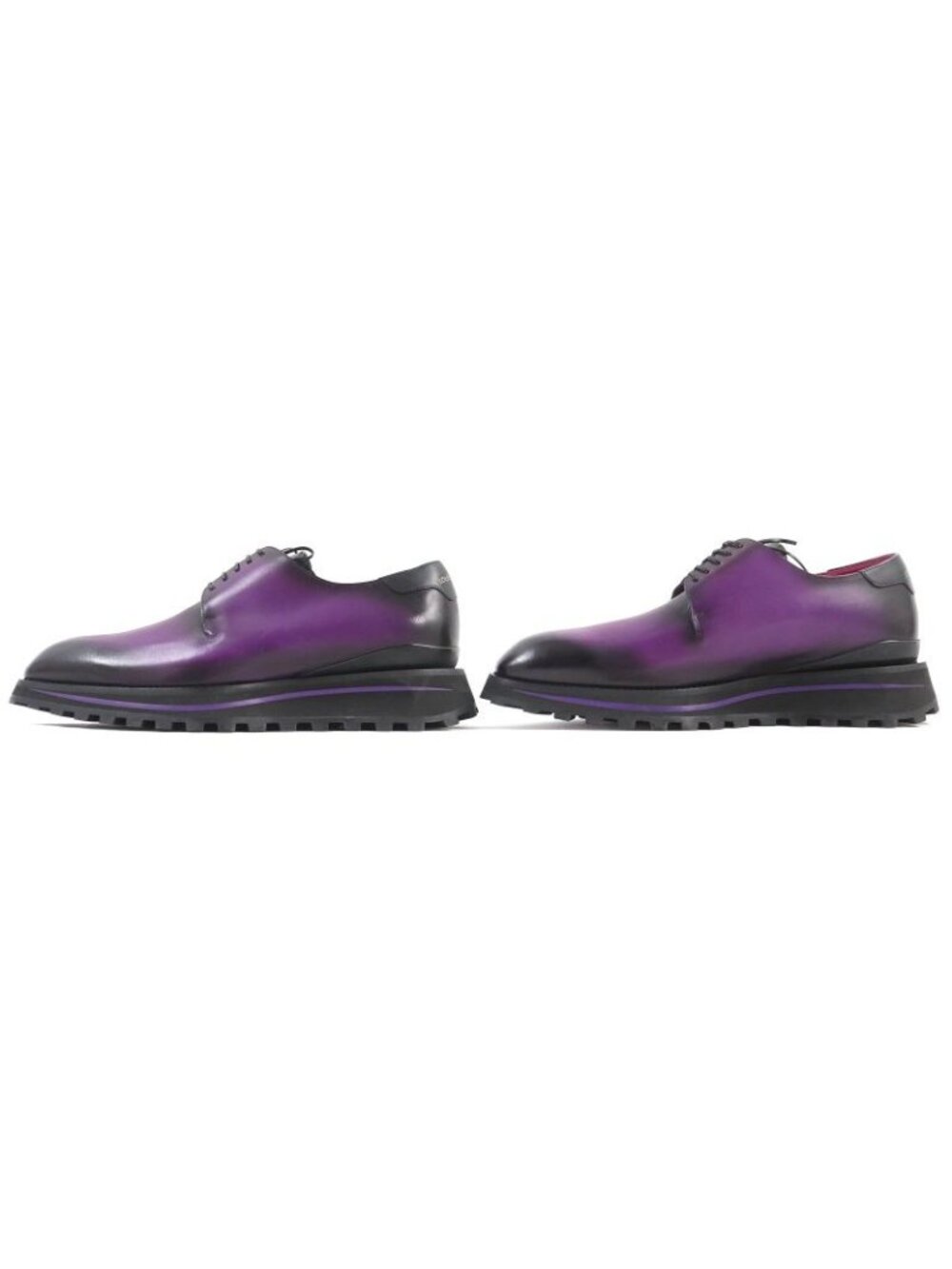 Louis Vuitton Congres Line Plain Toe Derby Shoes Leather Purple Gradient - Picture 3 of 14